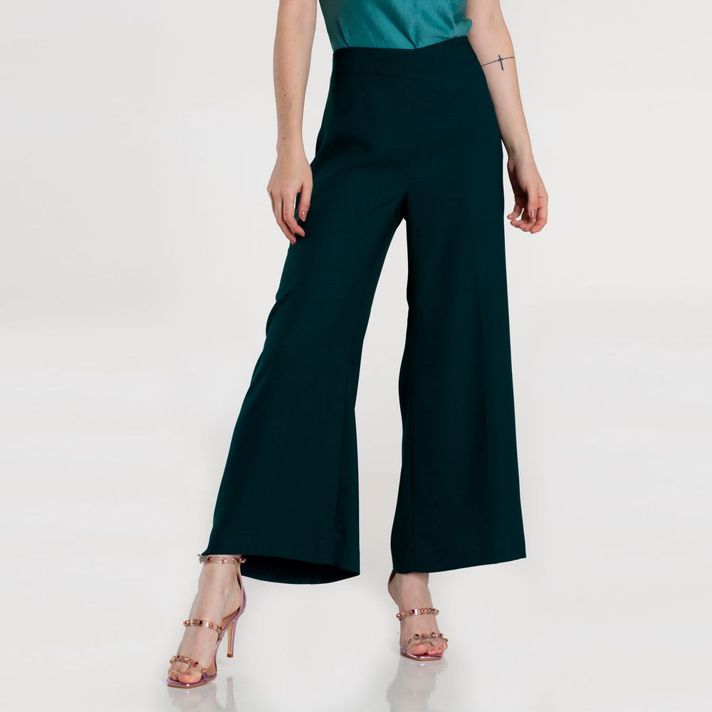 Calça pantacourt verde store musgo