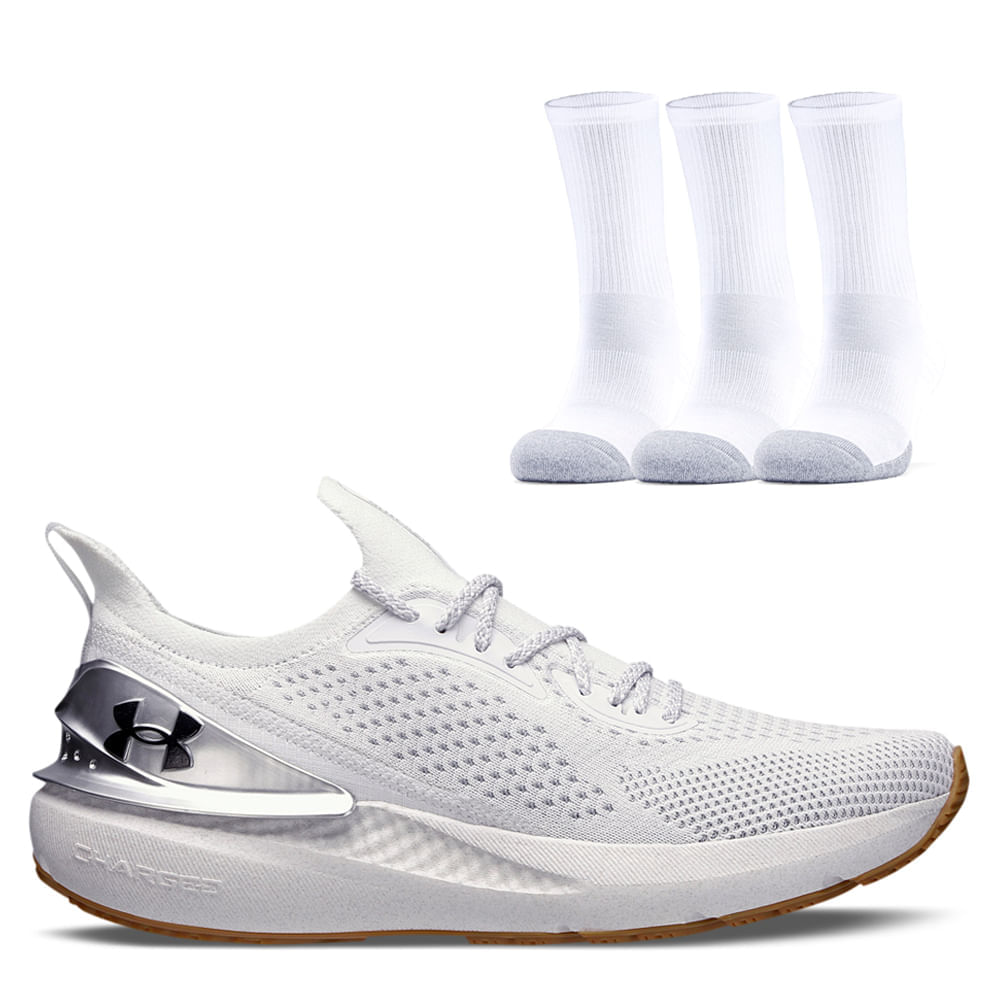 Kit Tênis Corrida Masculino Feminino Quicker e Pct Meias Under Armour