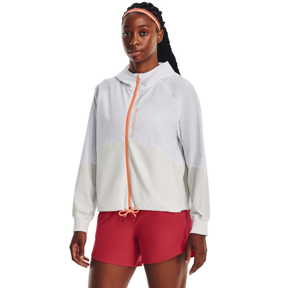 Jaqueta Feminina Under Armour com Capuz Rush Woven FZ