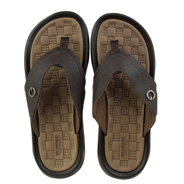 chinelo de couro masculino cartago