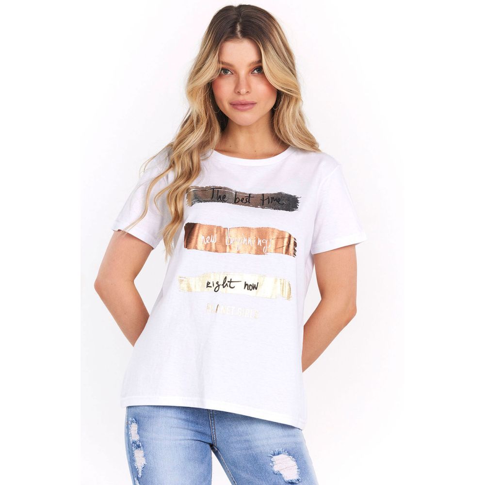 Camiseta Feminina Malha Collection Casual Planet Girls - Planet Girls