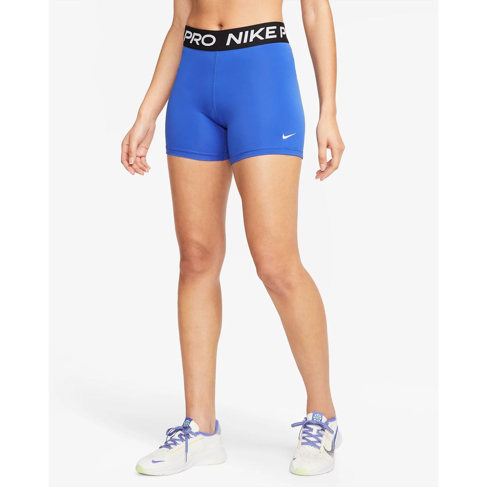 Short Nike Pro 365 Azul e Branco Feminino
