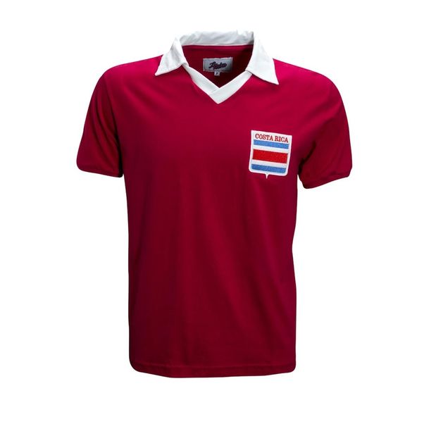 Camisa Liga Retrô Costa Rica 1990 Masculina - Vermelho e Branco